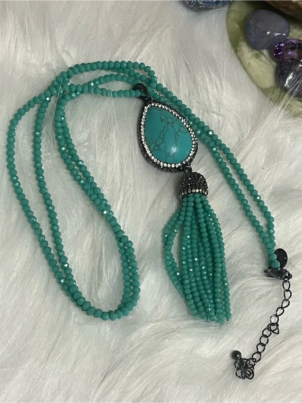 Joan Rivers Long Turquoise Necklace